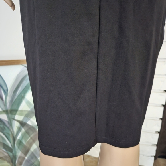 Rebel Sugar black sheath midi dress ahort sleeves v back - Picture 8 of 13